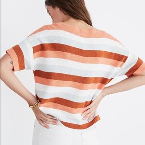 Madewell Striped Boxy Sweater Tee Maggie Stripe XS